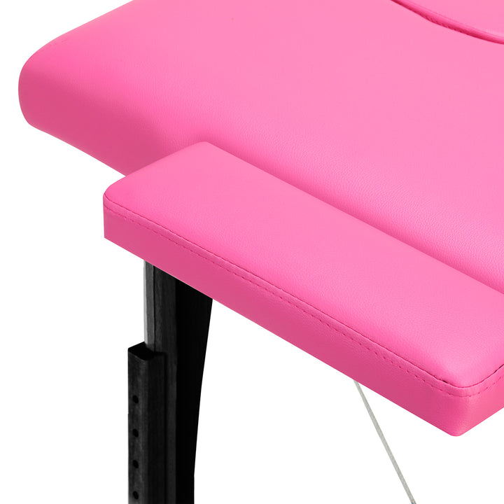 Massagebänk Hopfällbar Bokträ Balance 2 Zoner Rosa