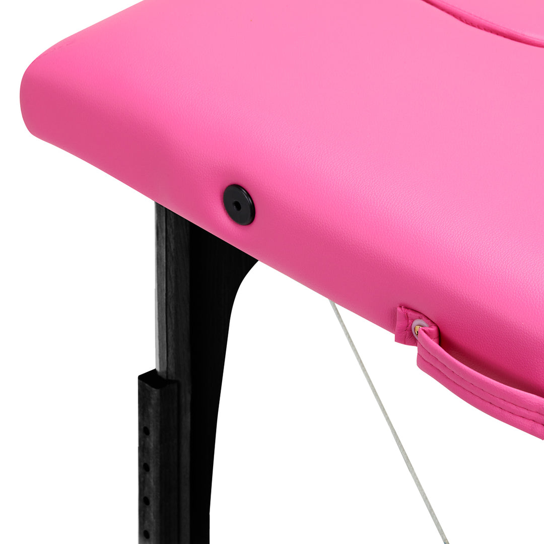 Massagebänk Hopfällbar Bokträ Balance 2 Zoner Rosa