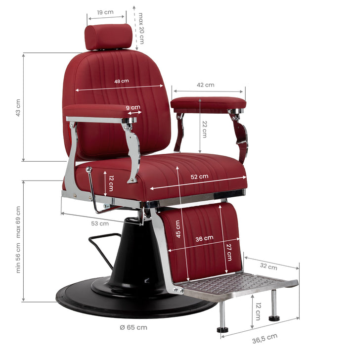 Barberstol Gabbiano Elias Rood - bild 14