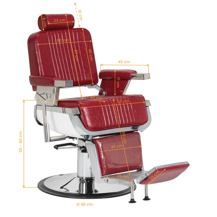 Barberstoel Gabbiano Royal X Rood - afbeelding 16