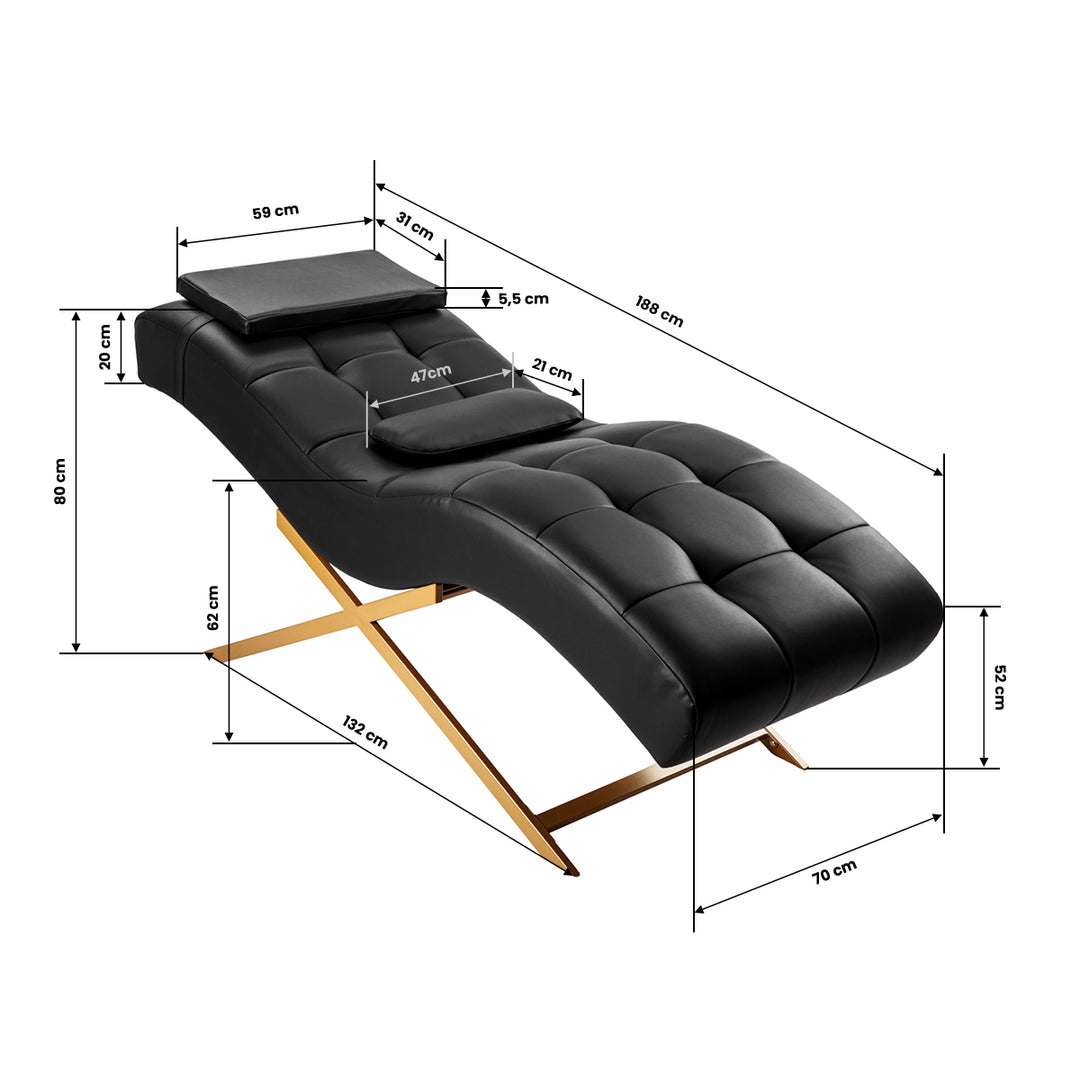 Wimperbed Sillon Alba Zwart-Goud - afbeelding 11