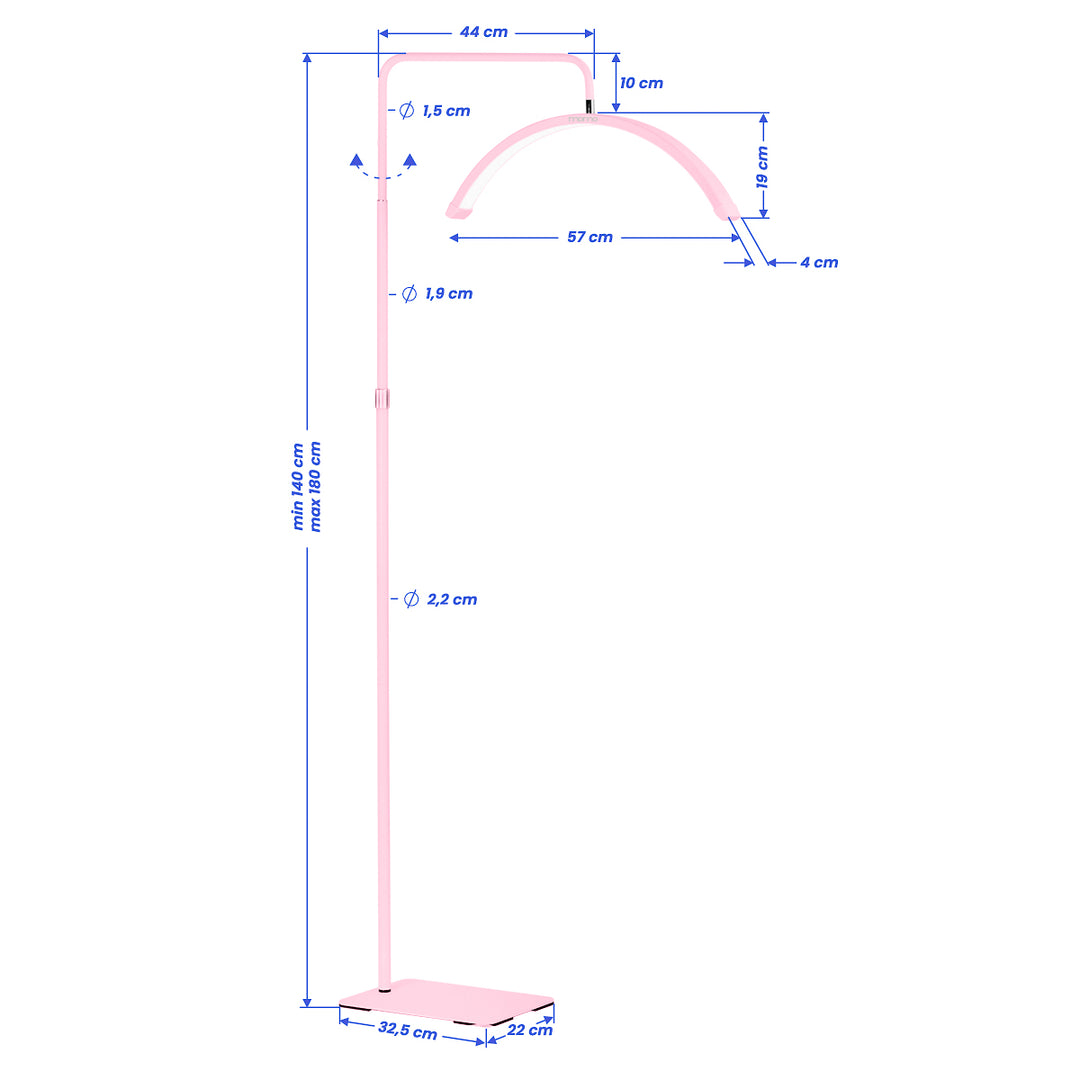 Franslampa LED med stativ Momo Moon MX6 Rosa - bild 14