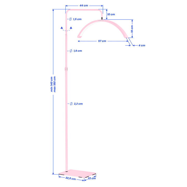 Franslampa LED med stativ Momo Moon MX6 Rosa - bild 14