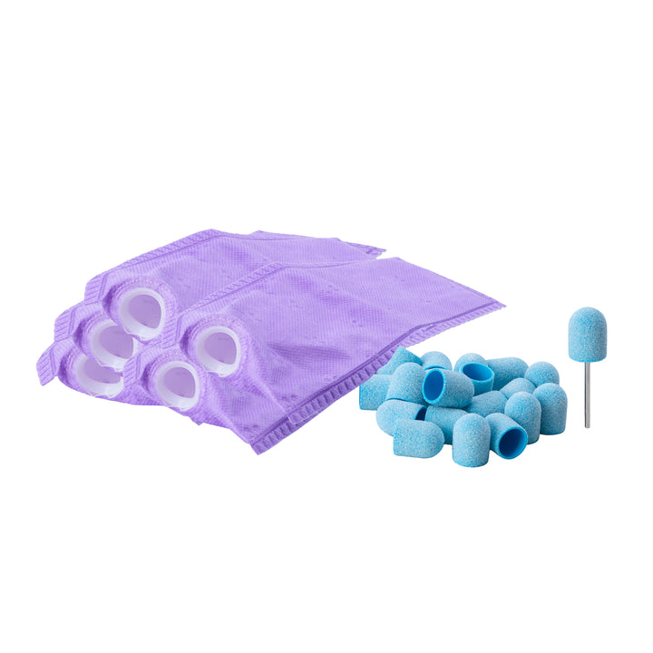 Exo Pedicure Set 5 Filters, Rubber Drager 13 mm en 20 Blue Med Caps