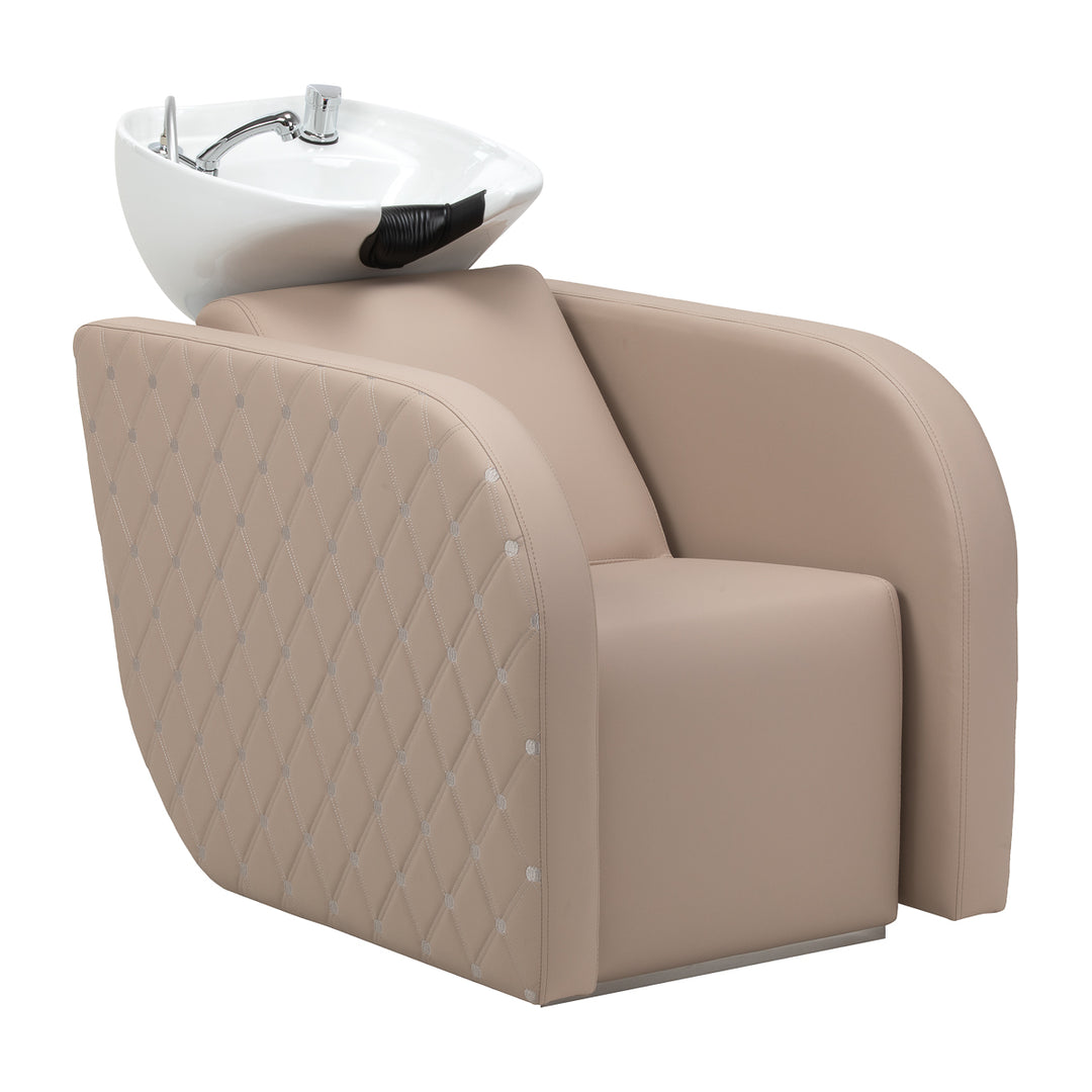 Schamponeringsstol med massage Gabbiano Ines elektriskt benstöd Beige