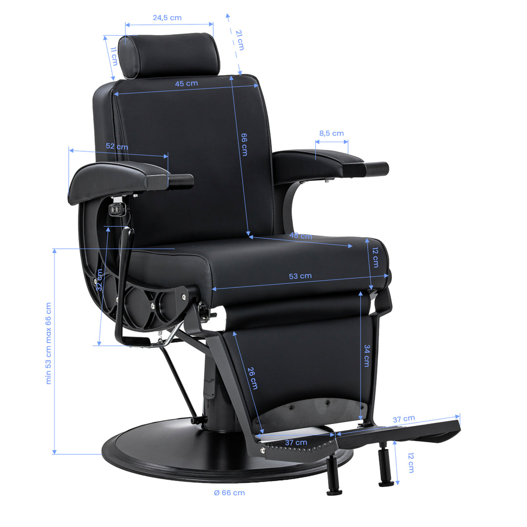Barberstol Gabbiano Continental med Massage Svart - bild 19