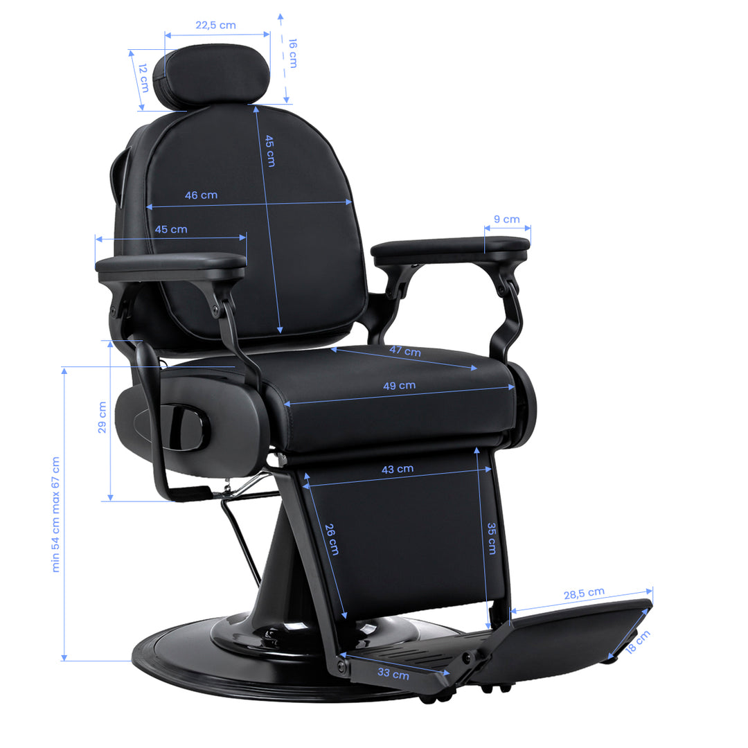 Barberstol Gabbiano Francesco med Massage Svart-Svart - bild 19