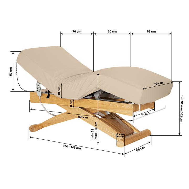 Massagetafel Elektrisch Sillon Siesta Beige-Lichtbruin - afbeelding 20