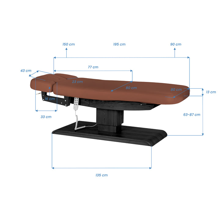 Massagetafel Elektrisch Sillon Relax Bruin-Zwart - afbeelding 20