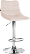 Barstol med ryggstöd Sammet Justerbar Vridbar 107 Beige