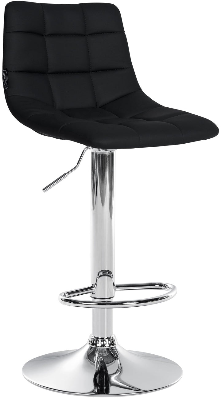 Set med 2 Barstolar med ryggstöd Konstläder Justerbar Vridbar 107 Svart - bild 3