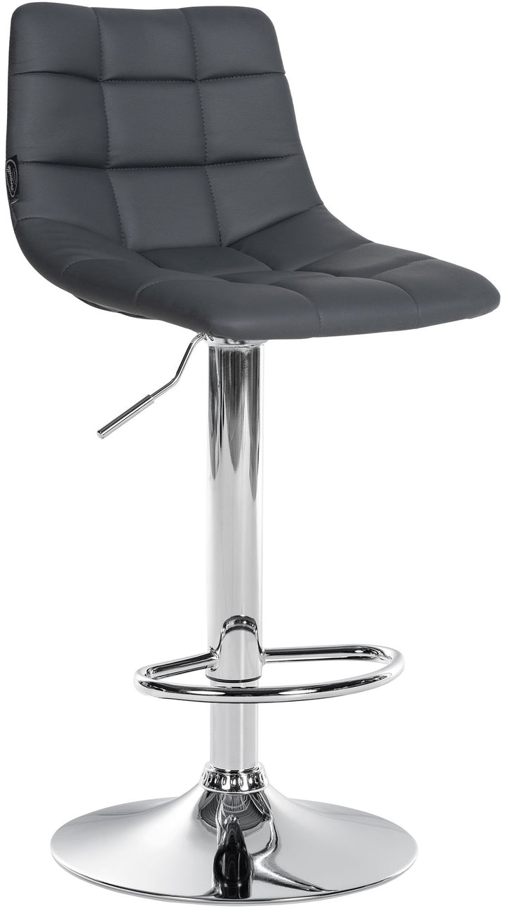 Set med 2 Barstolar med ryggstöd Konstläder Justerbar Vridbar 107 Grå - bild 3
