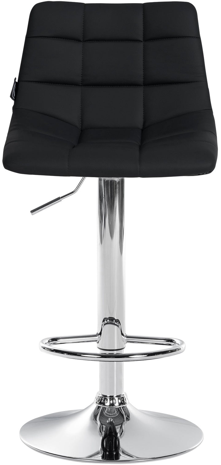 Set med 2 Barstolar med ryggstöd Konstläder Justerbar Vridbar 107 Svart - bild 4
