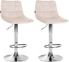 Set med 2 Barstolar med ryggstöd Sammet Justerbar Vridbar 107 Beige