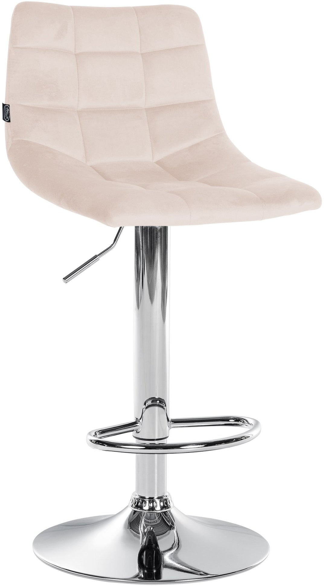 Set med 2 Barstolar med ryggstöd Sammet Justerbar Vridbar 107 Beige - bild 3