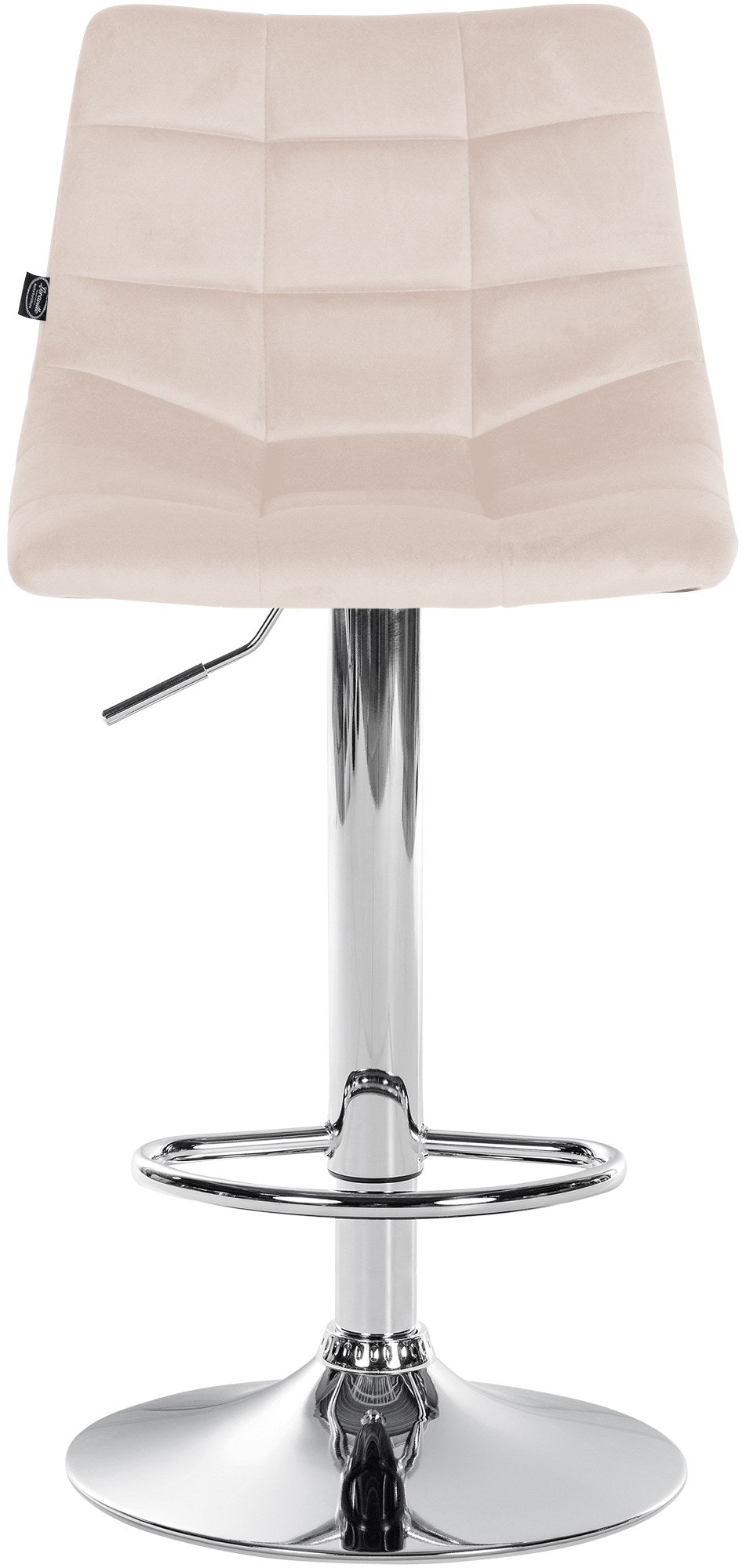 Set med 2 Barstolar med ryggstöd Sammet Justerbar Vridbar 107 Beige - bild 4