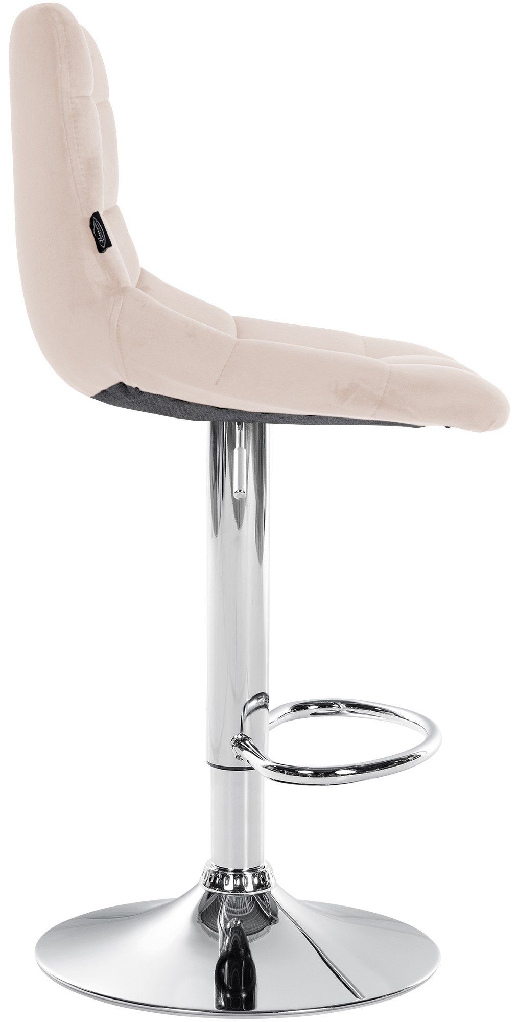 Set med 2 Barstolar med ryggstöd Sammet Justerbar Vridbar 107 Beige - bild 5
