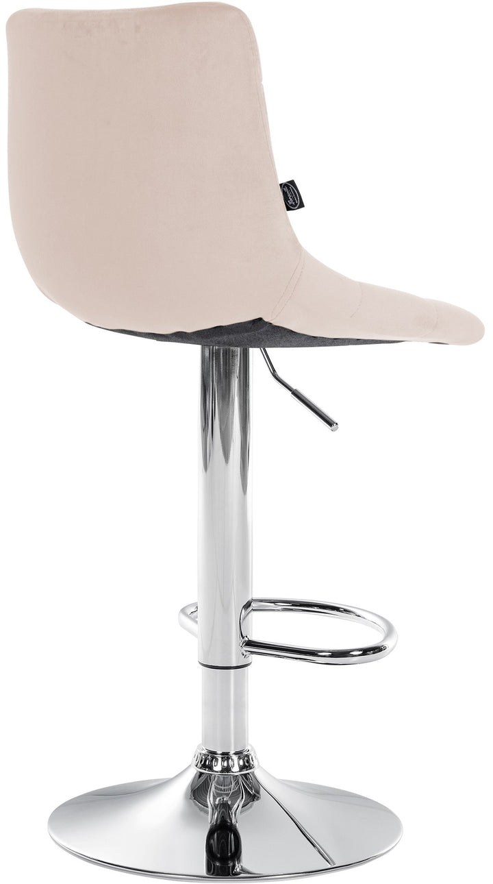 Set med 2 Barstolar med ryggstöd Sammet Justerbar Vridbar 107 Beige - bild 6