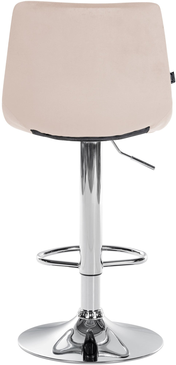 Set med 2 Barstolar med ryggstöd Sammet Justerbar Vridbar 107 Beige - bild 7