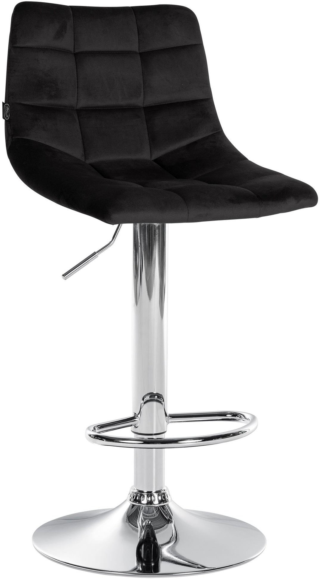 Set med 2 Barstolar med ryggstöd Sammet Justerbar Vridbar 107 Svart - bild 3