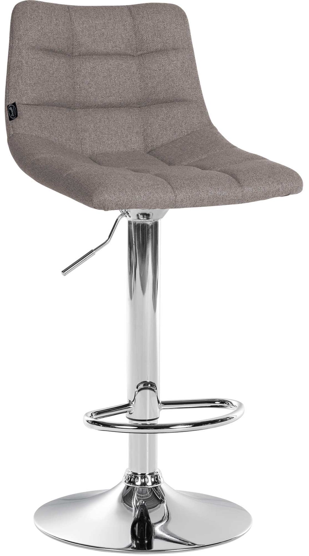 Set med 2 Barstolar med ryggstöd Tyg Justerbar Vridbar 107 Grå - bild 3