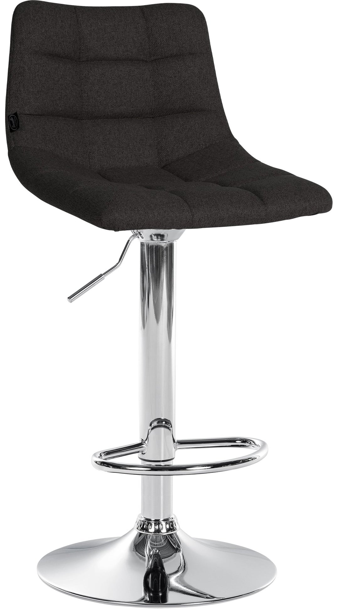 Set med 2 Barstolar med ryggstöd Tyg Justerbar Vridbar 107 Svart - bild 3