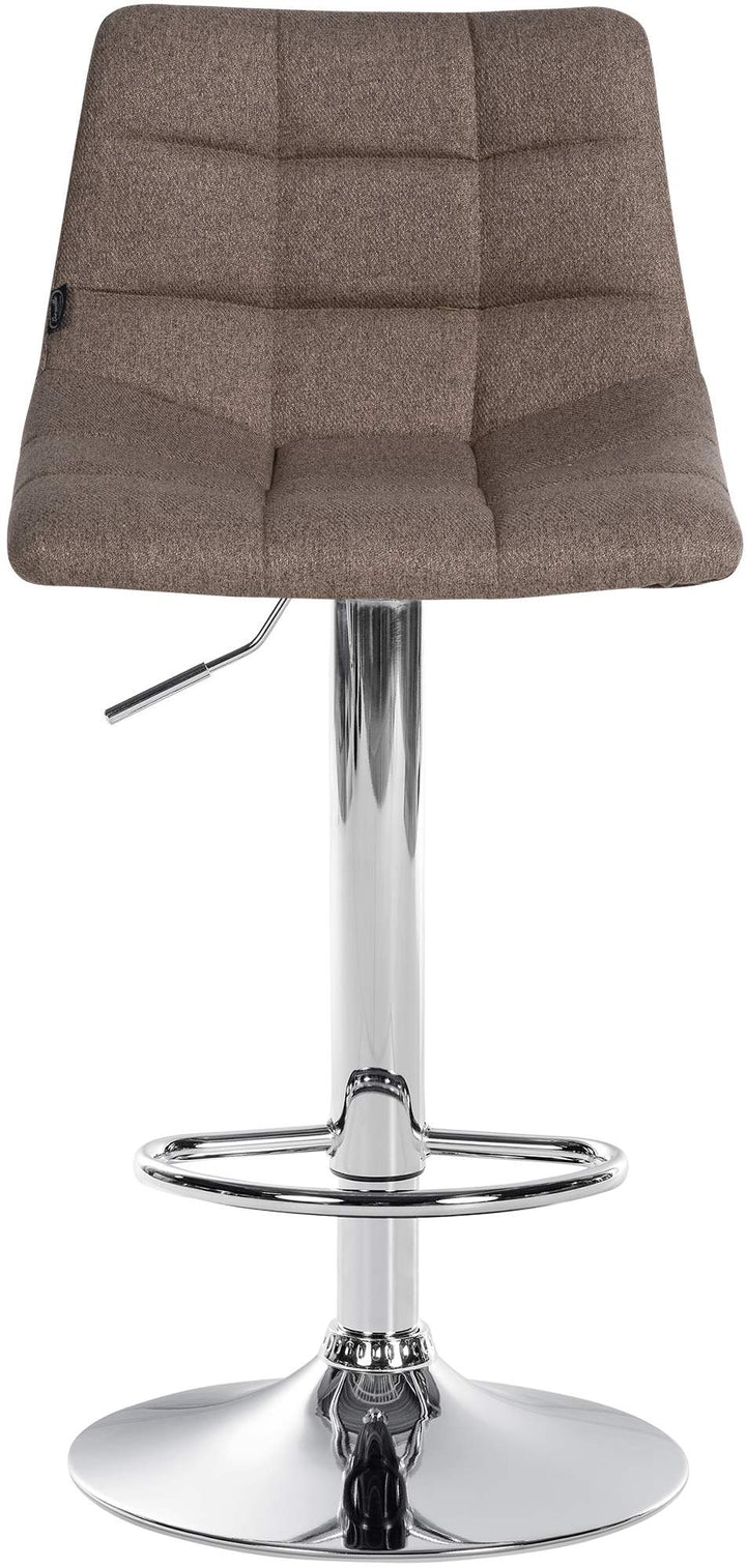 Set med 2 Barstolar med ryggstöd Tyg Justerbar Vridbar 107 Taupe - bild 4