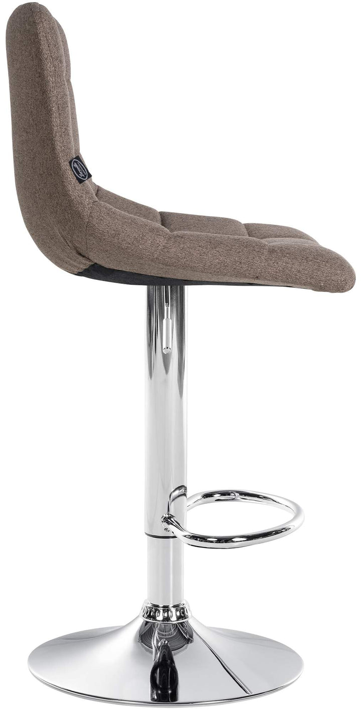 Set med 2 Barstolar med ryggstöd Tyg Justerbar Vridbar 107 Taupe - bild 5