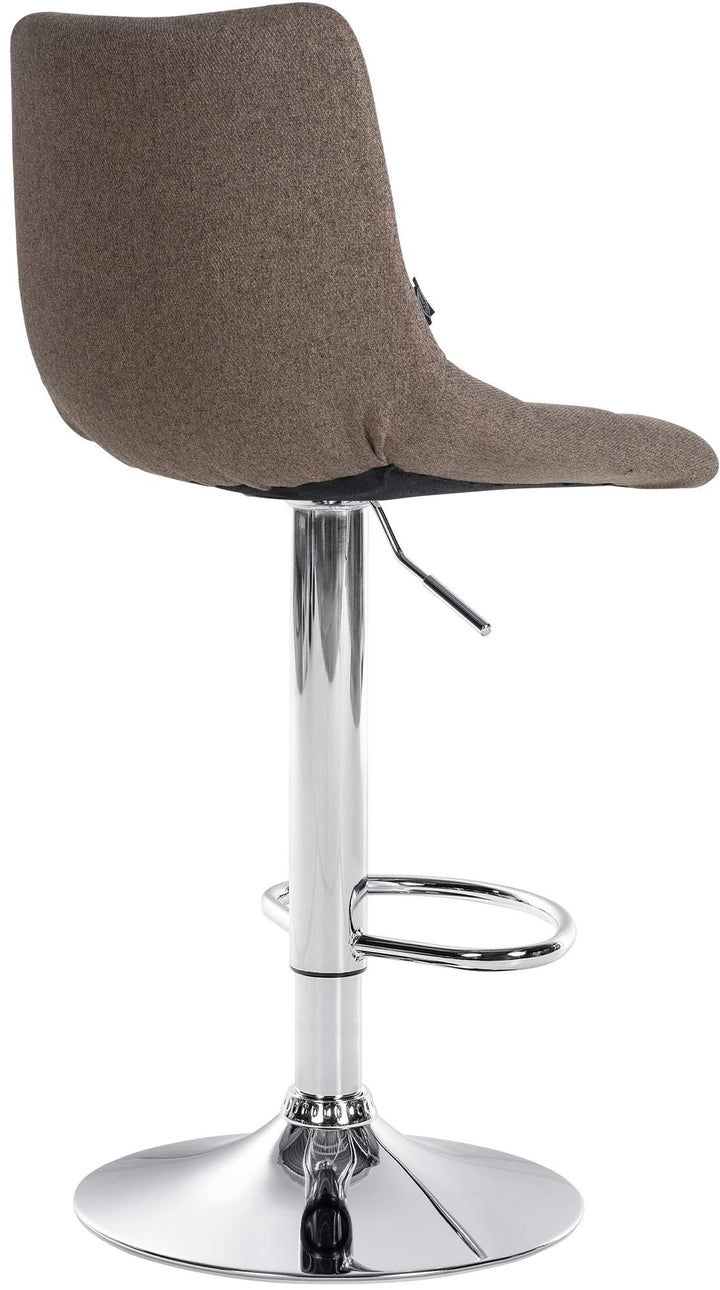 Set med 2 Barstolar med ryggstöd Tyg Justerbar Vridbar 107 Taupe - bild 6