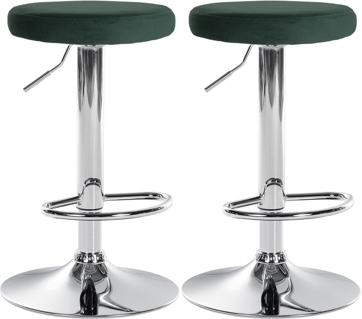 Set med 2 Barstolar Sammet Justerbar Vridbar 109 Grön