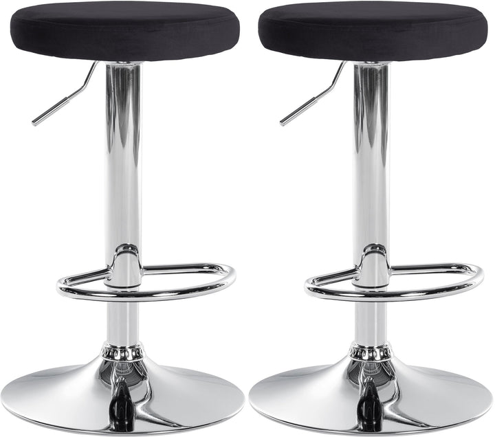 Set med 2 Barstolar Sammet Justerbar Vridbar 109 Svart