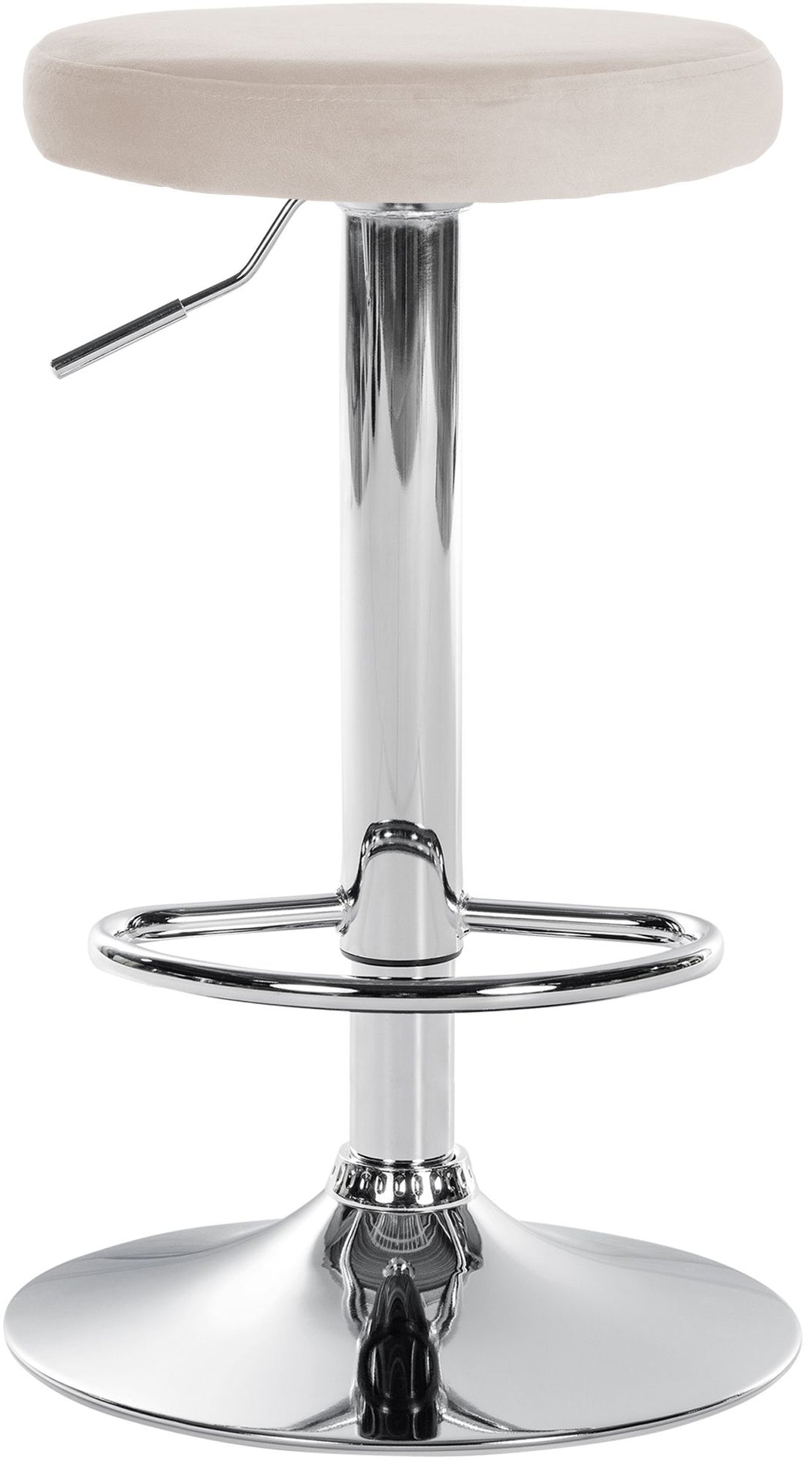Set med 2 Barstolar Sammet Justerbar Vridbar 109 Krämfärgad - bild 3