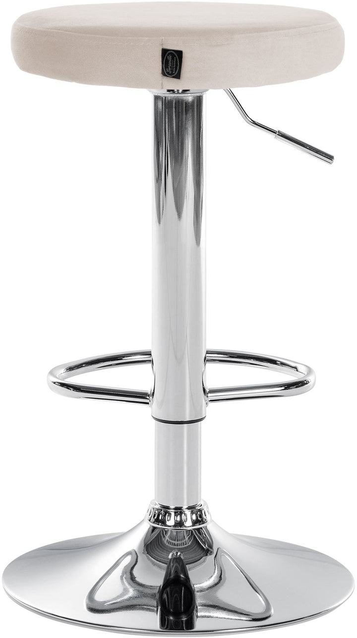 Set med 2 Barstolar Sammet Justerbar Vridbar 109 Krämfärgad - bild 6