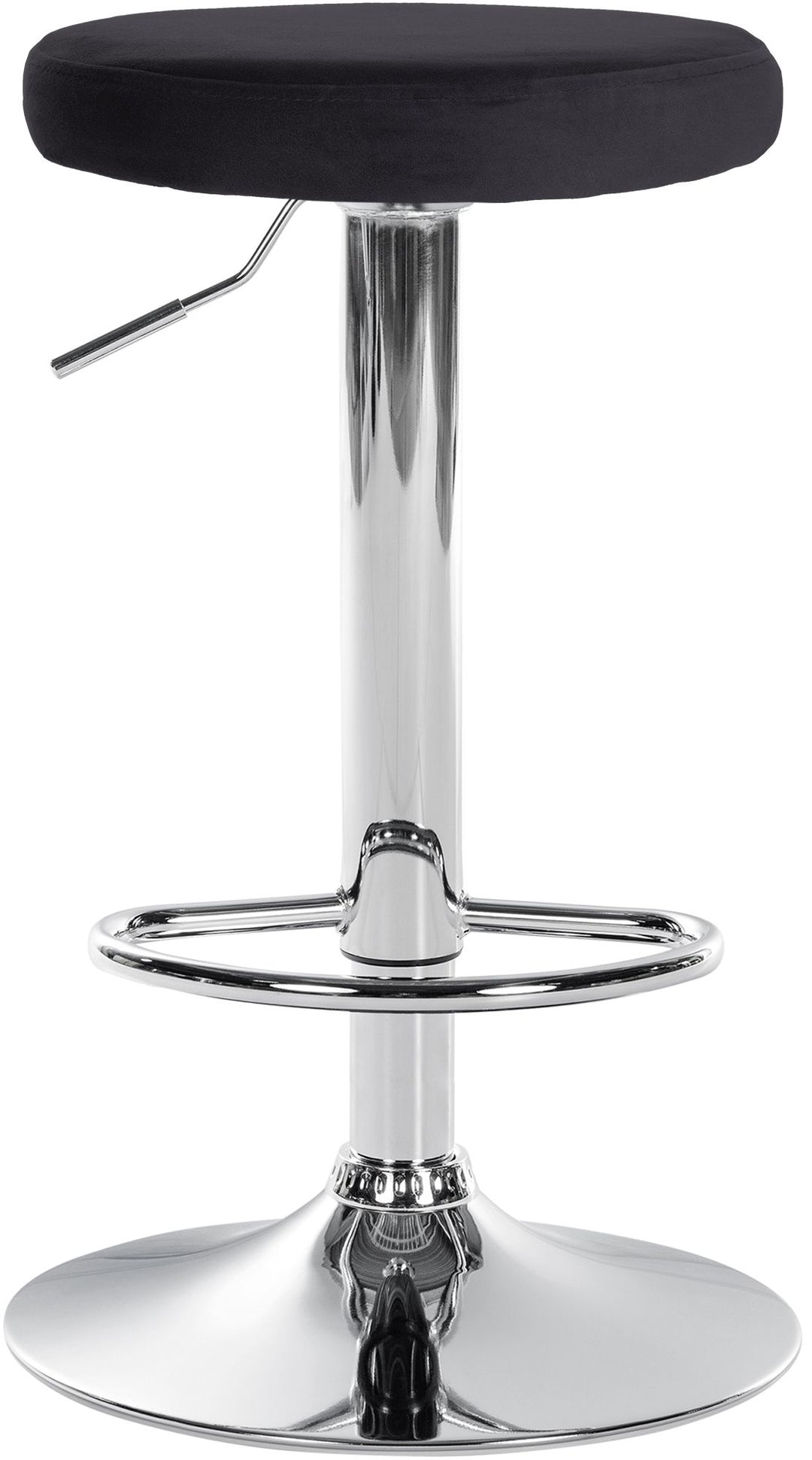 Set med 2 Barstolar Sammet Justerbar Vridbar 109 Svart - bild 3