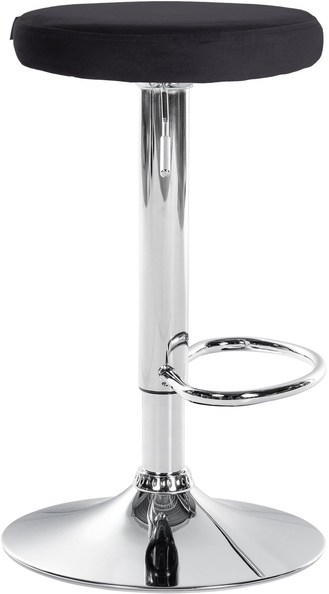 Set med 2 Barstolar Sammet Justerbar Vridbar 109 Svart - bild 4