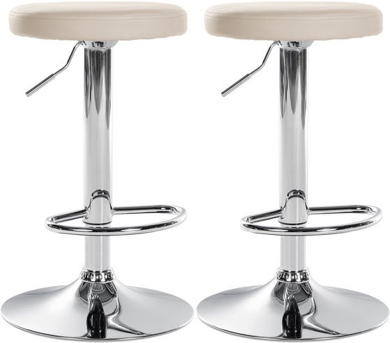 Set med 2 Barstolar Konstläder Justerbar Vridbar 109 Krämfärgad
