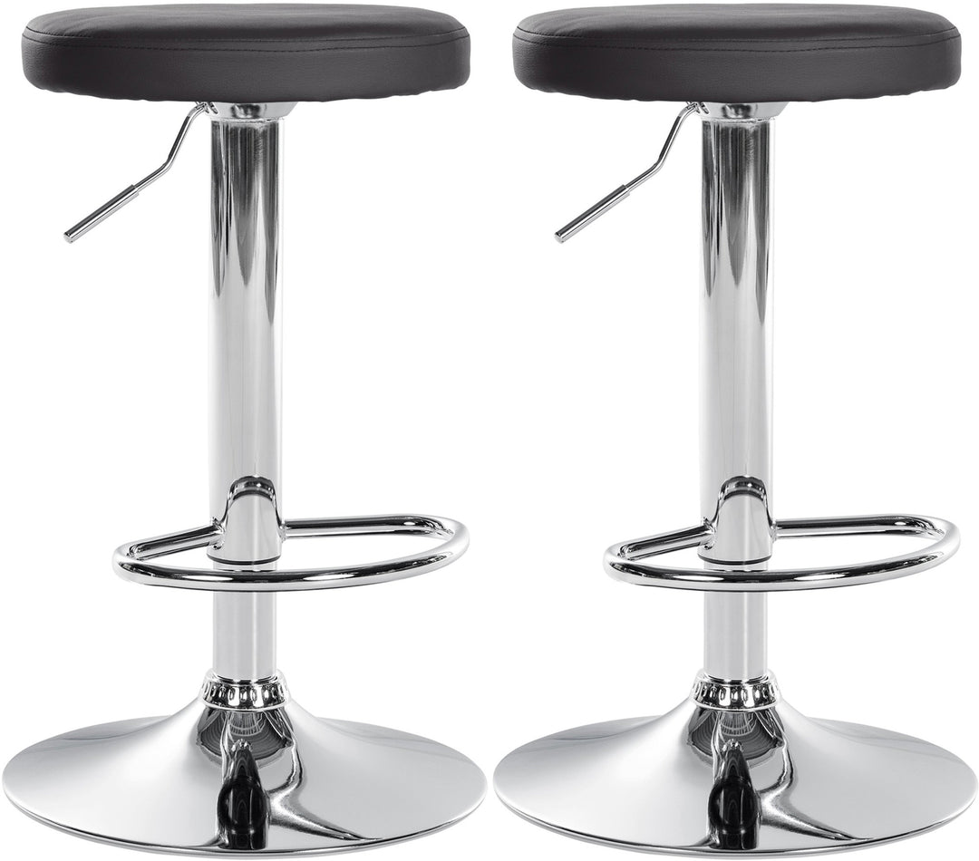 Set med 2 Barstolar Konstläder Justerbar Vridbar 109 Svart
