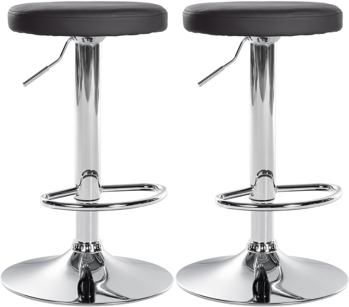 Set med 2 Barstolar Konstläder Justerbar Vridbar 109 Svart