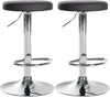 Set med 2 Barstolar Konstläder Justerbar Vridbar 109 Svart