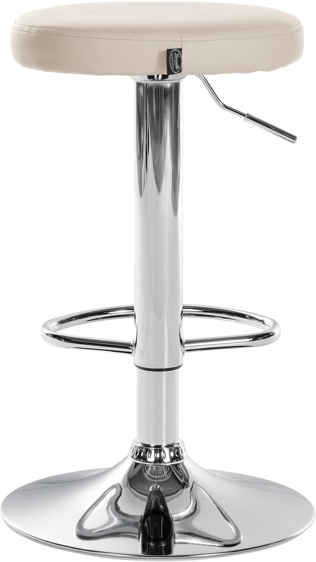 Set med 2 Barstolar Konstläder Justerbar Vridbar 109 Krämfärgad - bild 6