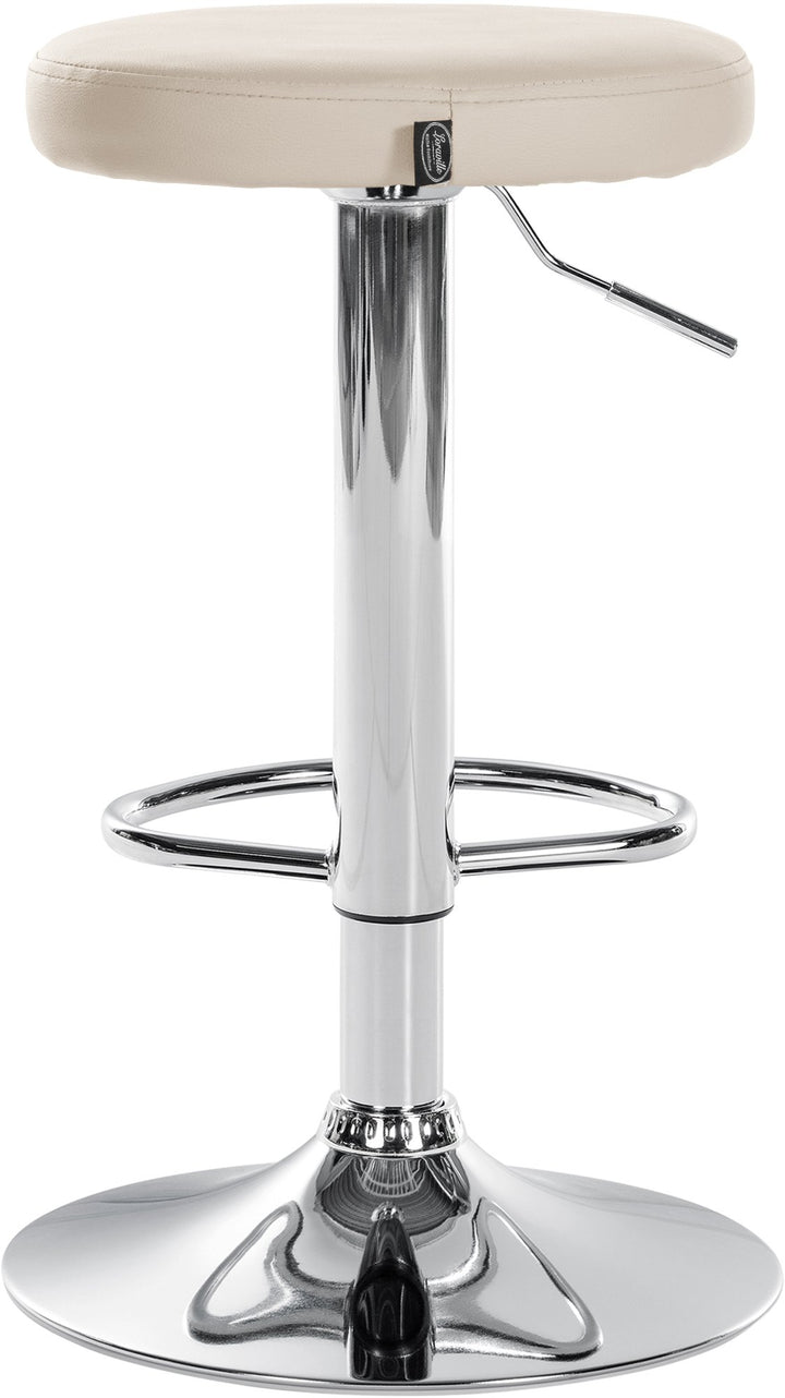 Set med 2 Barstolar Konstläder Justerbar Vridbar 109 Krämfärgad - bild 6