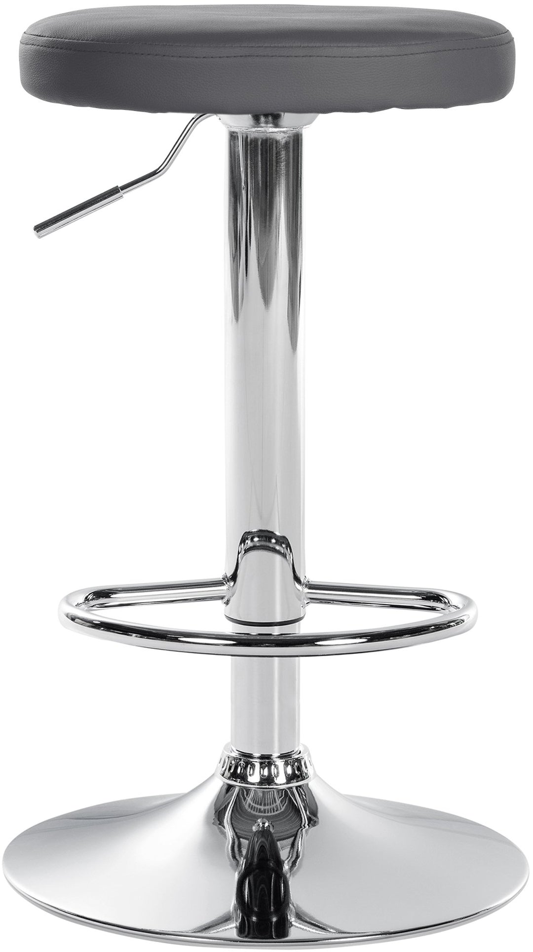 Set med 2 Barstolar Konstläder Justerbar Vridbar 109 Grå - bild 3