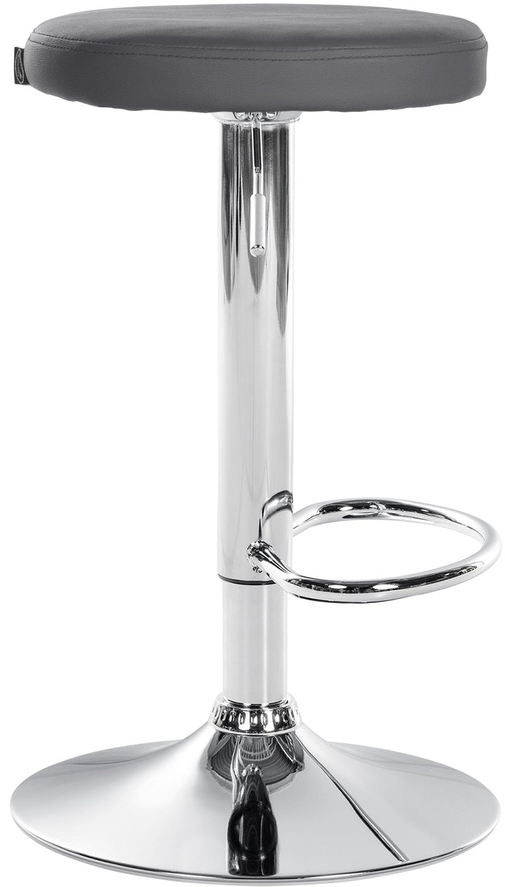Set med 2 Barstolar Konstläder Justerbar Vridbar 109 Grå - bild 4
