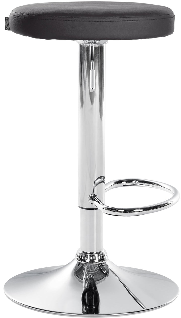Set med 2 Barstolar Konstläder Justerbar Vridbar 109 Svart - bild 4