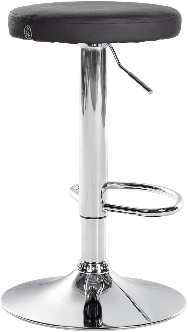 Set med 2 Barstolar Konstläder Justerbar Vridbar 109 Svart - bild 5