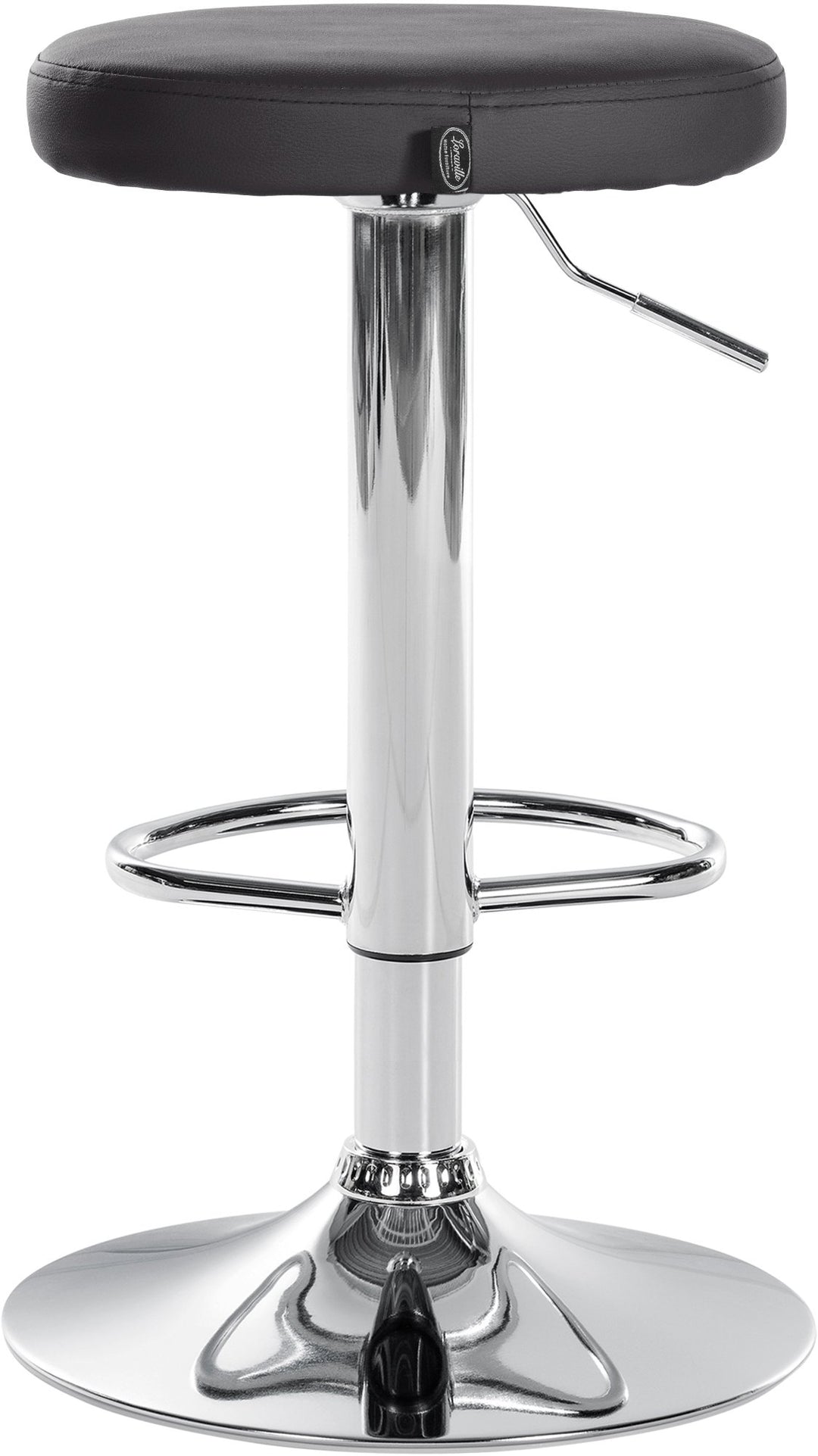 Set med 2 Barstolar Konstläder Justerbar Vridbar 109 Svart - bild 6