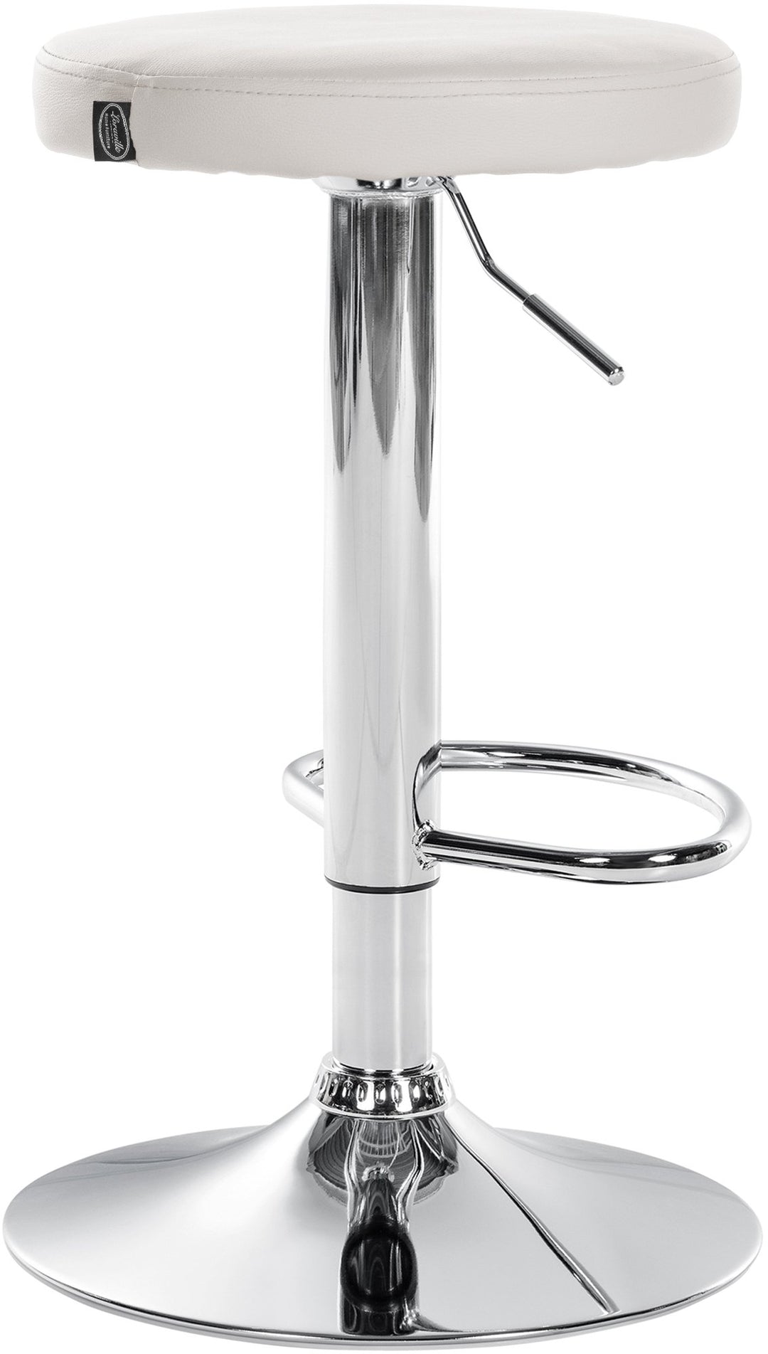 Set med 2 Barstolar Konstläder Justerbar Vridbar 109 Vit - bild 5