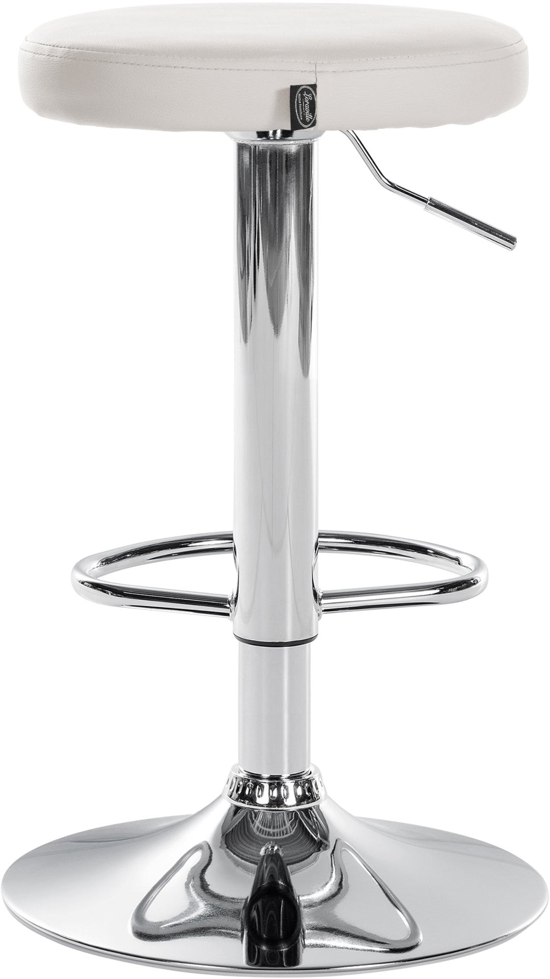 Set med 2 Barstolar Konstläder Justerbar Vridbar 109 Vit - bild 6