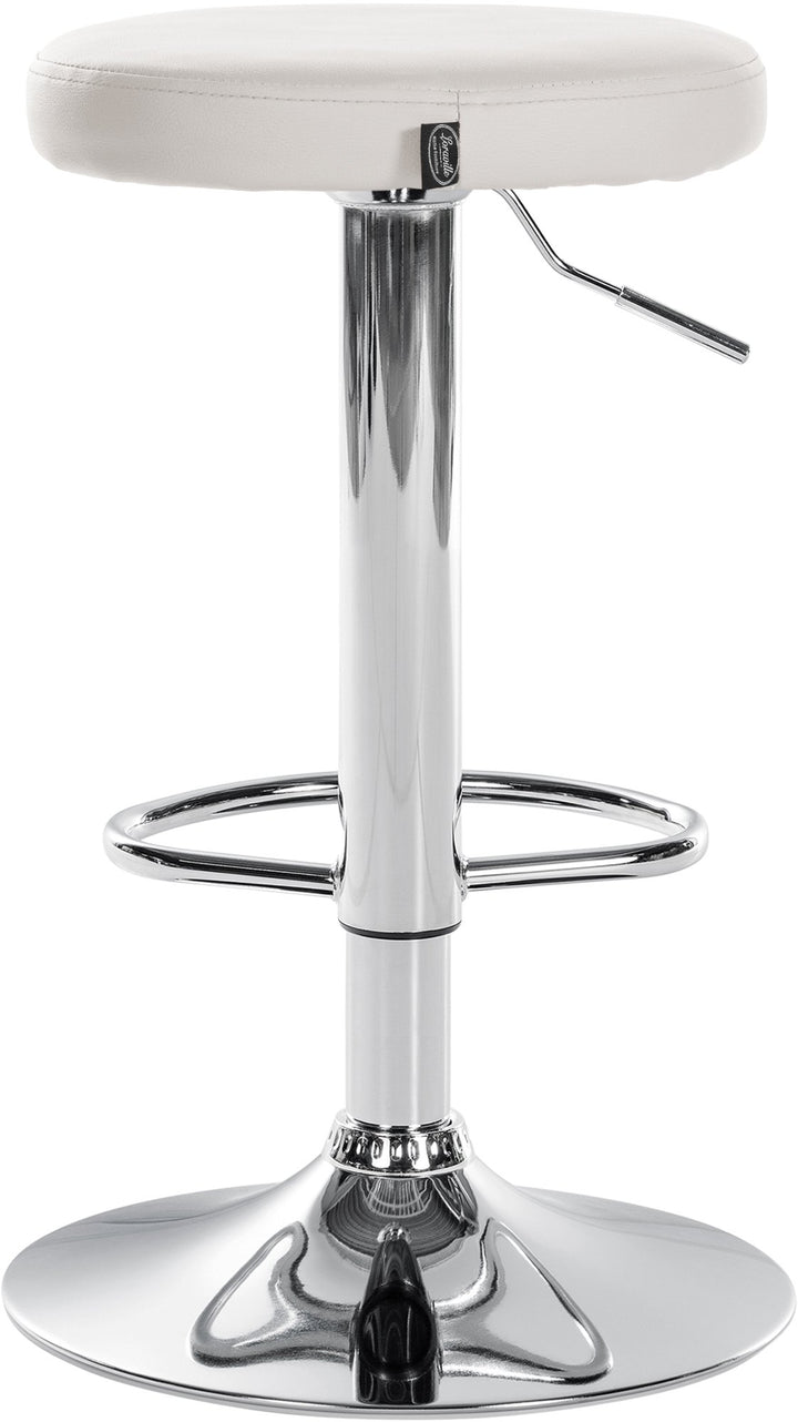 Set med 2 Barstolar Konstläder Justerbar Vridbar 109 Vit - bild 6