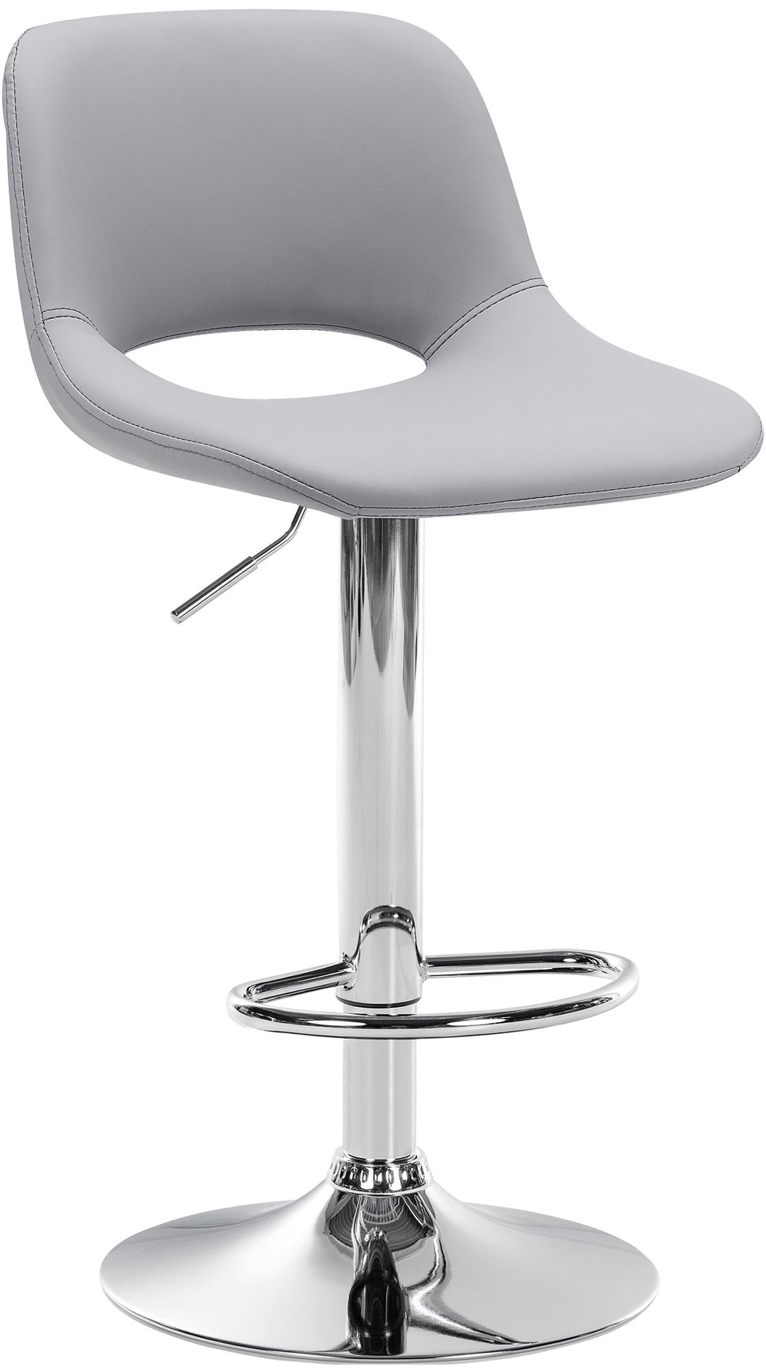 Barstol med ryggstöd Konstläder Justerbar Vridbar 106 Grå